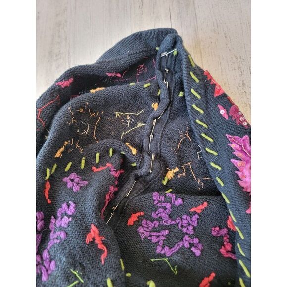 Vintage Design options AS IS cardigan Philip Jane Gordon floral fall embroidered - Picture 15 of 16